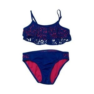 Justice Blue and Pink Kids Swim Bikini